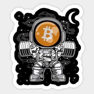 Astronaut Lifting Bitcoin BTC Coin To The Moon Crypto Token Cryptocurrency Blockchain Wallet Birthday Gift For Men Women Kids Sticker